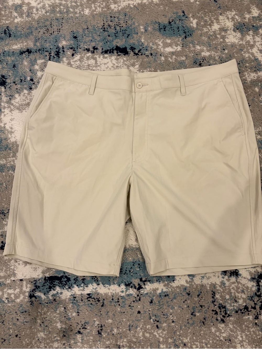 FootJoy Men’s Flat-Front Shorts in Light Cream